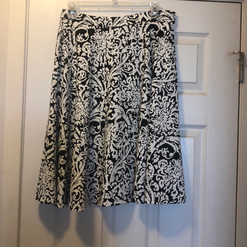 Black and white floral skirt